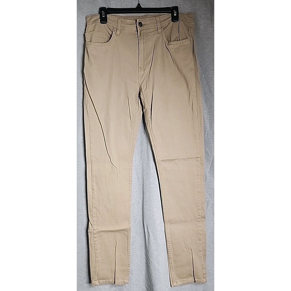 Jachs Pants Mens W 34 L 32 Taupe Straight Leg Stretch 98% Polyester 2% Spandex